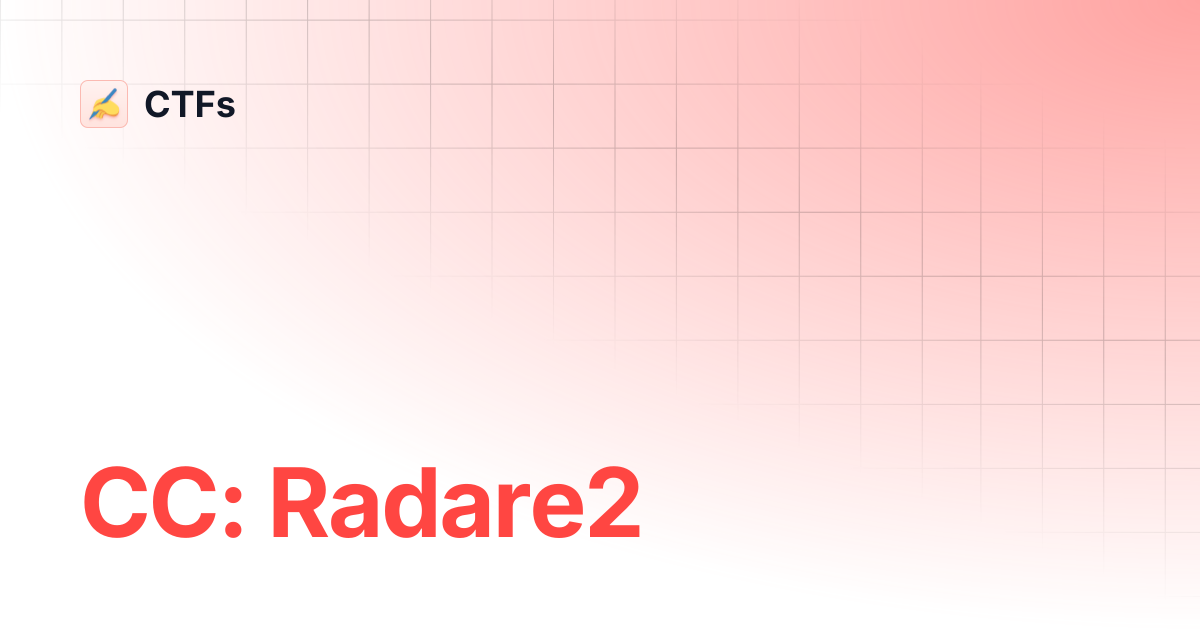 CC: Radare2 | CTFs
