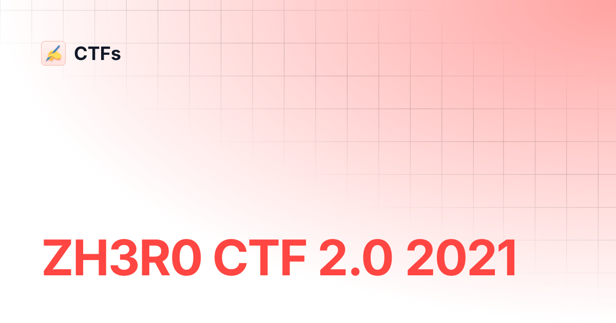 ZH3R0 CTF 2.0 2021 | CTFs